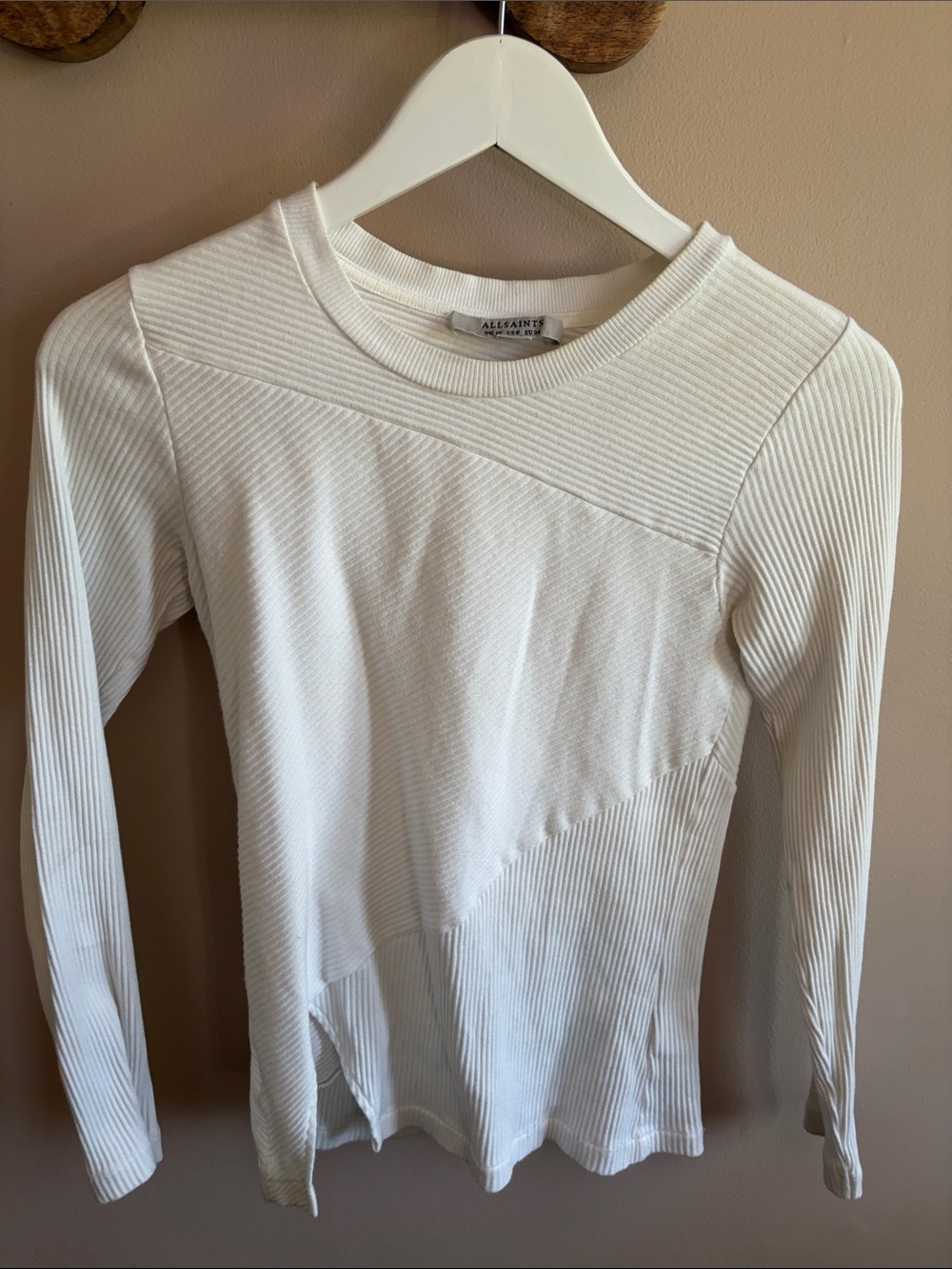 all saints long sleeve ribbed t shirt size 6